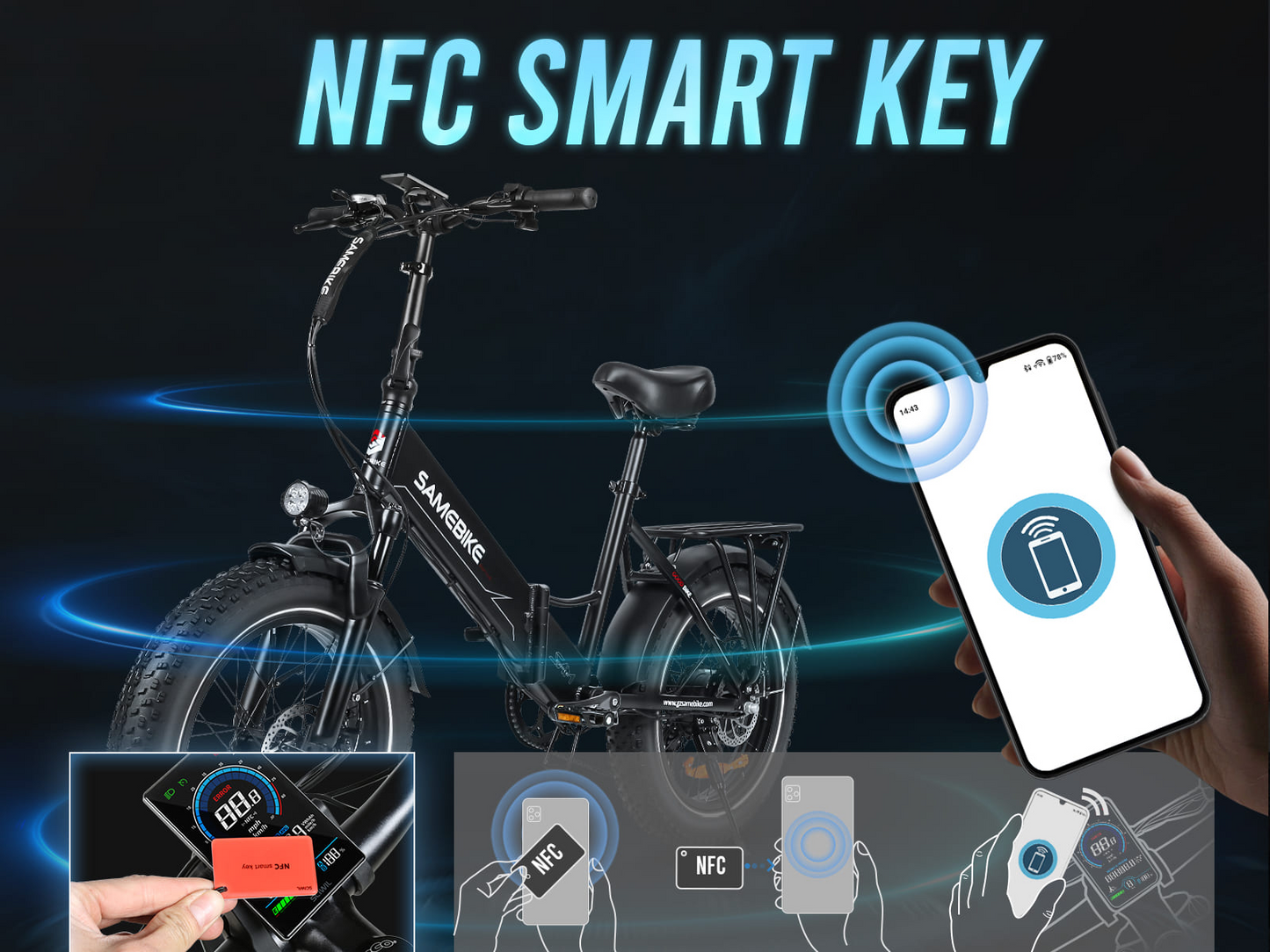 Samebike LOTDM200-II 250W Step-through Folding Bike