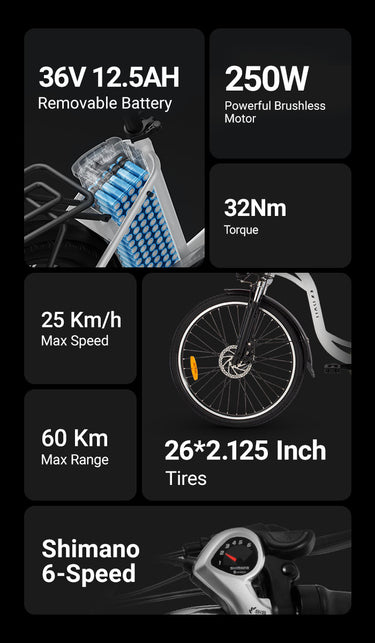 DYU C6 26 Inch City Electric Bike image 9