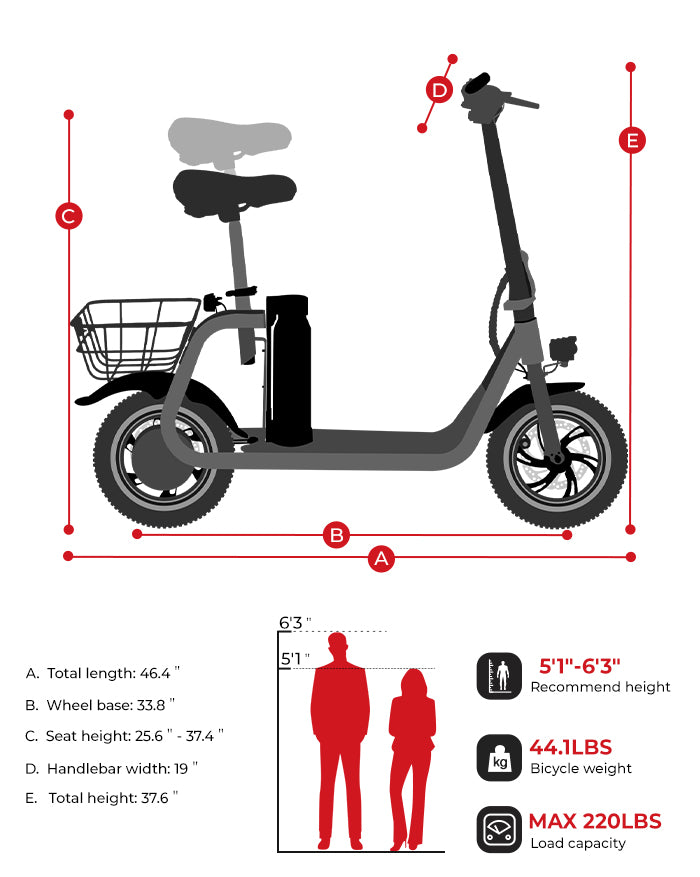 SM-C01 Foldable Electric Scooter with Seat