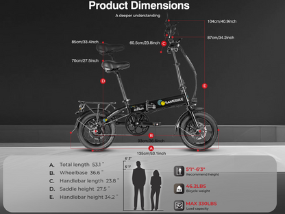 YINYU14 Portable Commuter Electric Bike