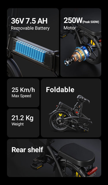 DYU A1F Pro 16 Inch Full Folding Electric Bike image 1